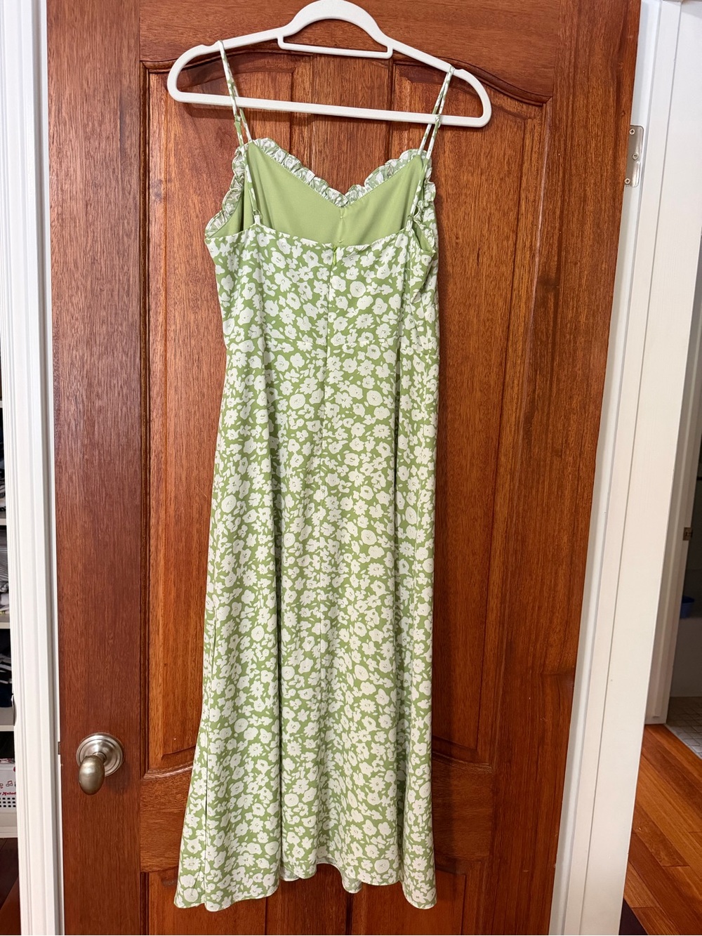 Lulu's Light Green Floral Maxi Slip Dress - Picture 2 of 4